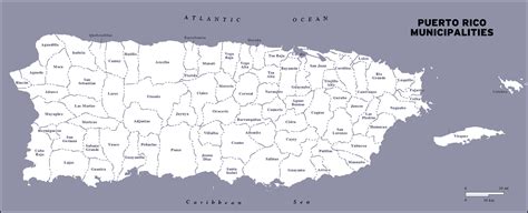 Map of Puerto Rico .
